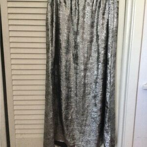 Metallic Silver Maxi Skirt